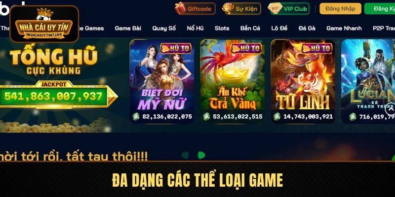 Đa dạng các thể loại game